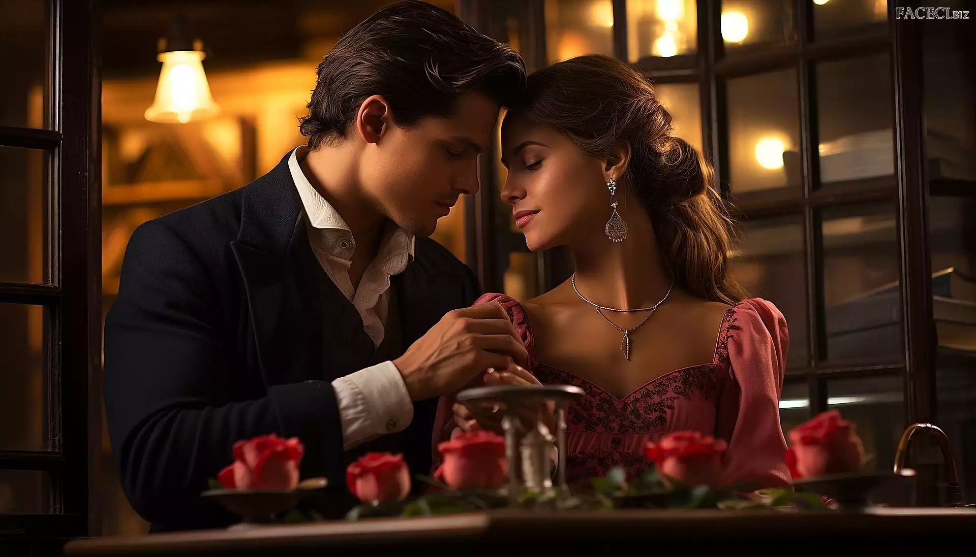 Kwiaty, Miłość, Róże, Kobieta, Mężczyzna